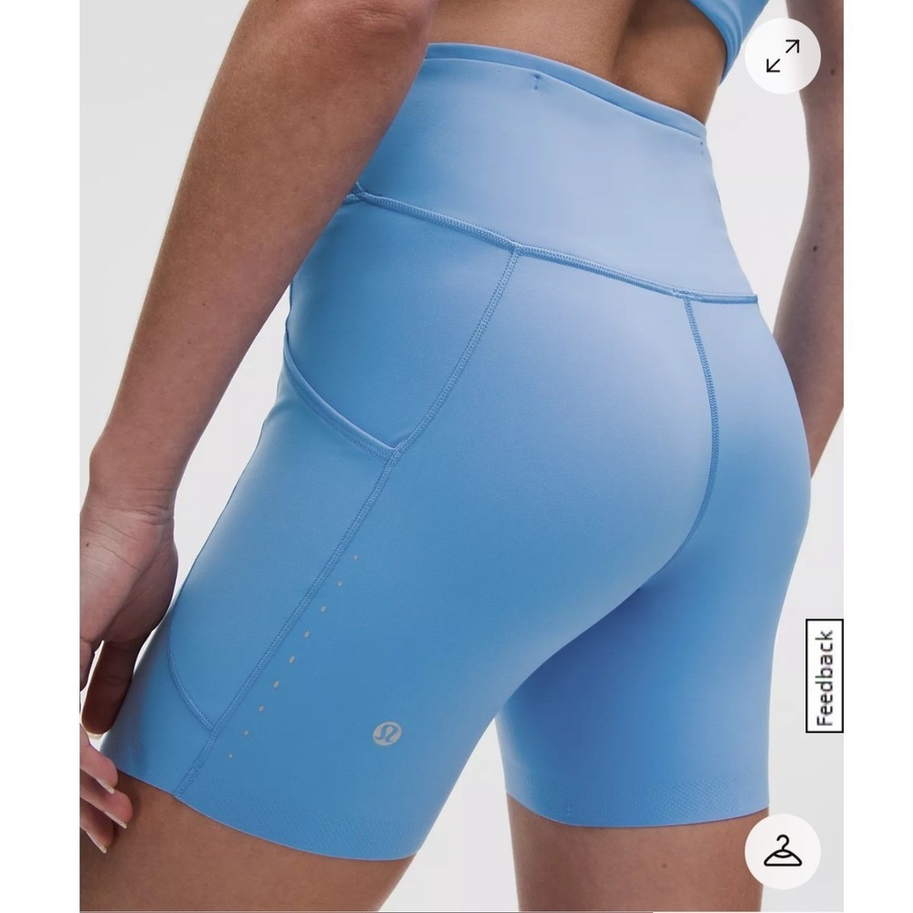 Lululemon Fast & Free High-Rise Short 6" Pool Party Blue Nulux 5 Pocket Size 14